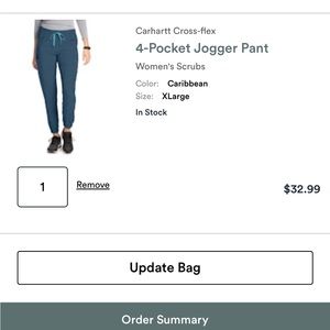 Carhart jogger scrubs. Caribbean blue/Bahama color size xl